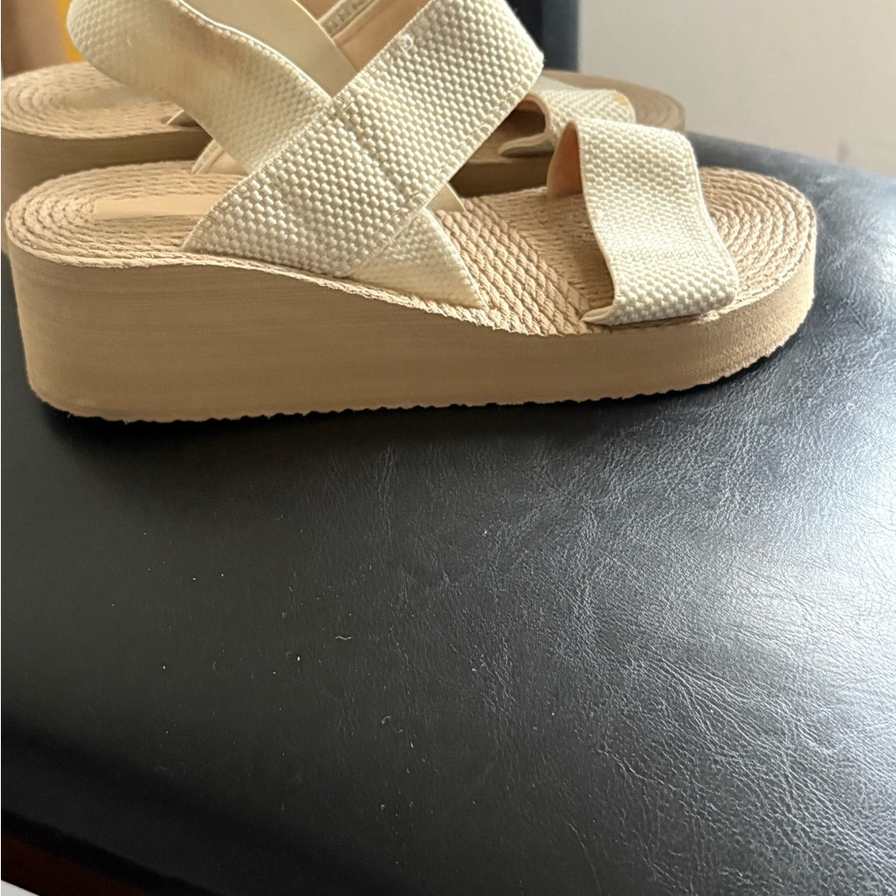 Elegant Cream Wedge Sandals